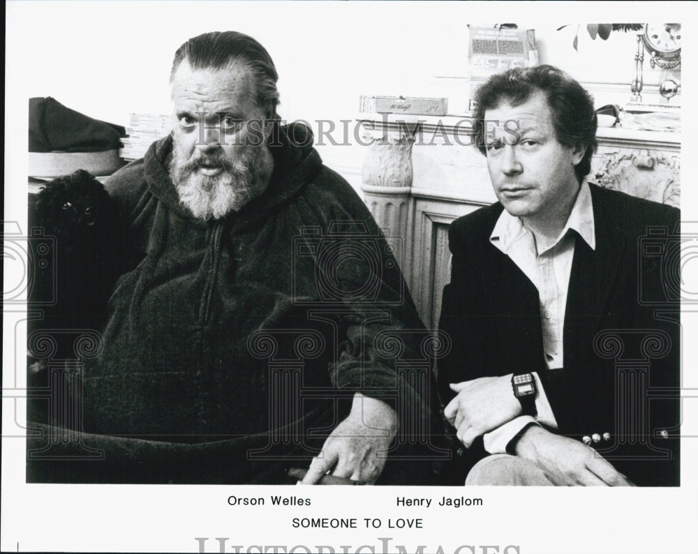 1987 Press Photo Orson Welles And Henry Jaglom Appear In Movie &quot;Someone To Love&quot; - Historic Images