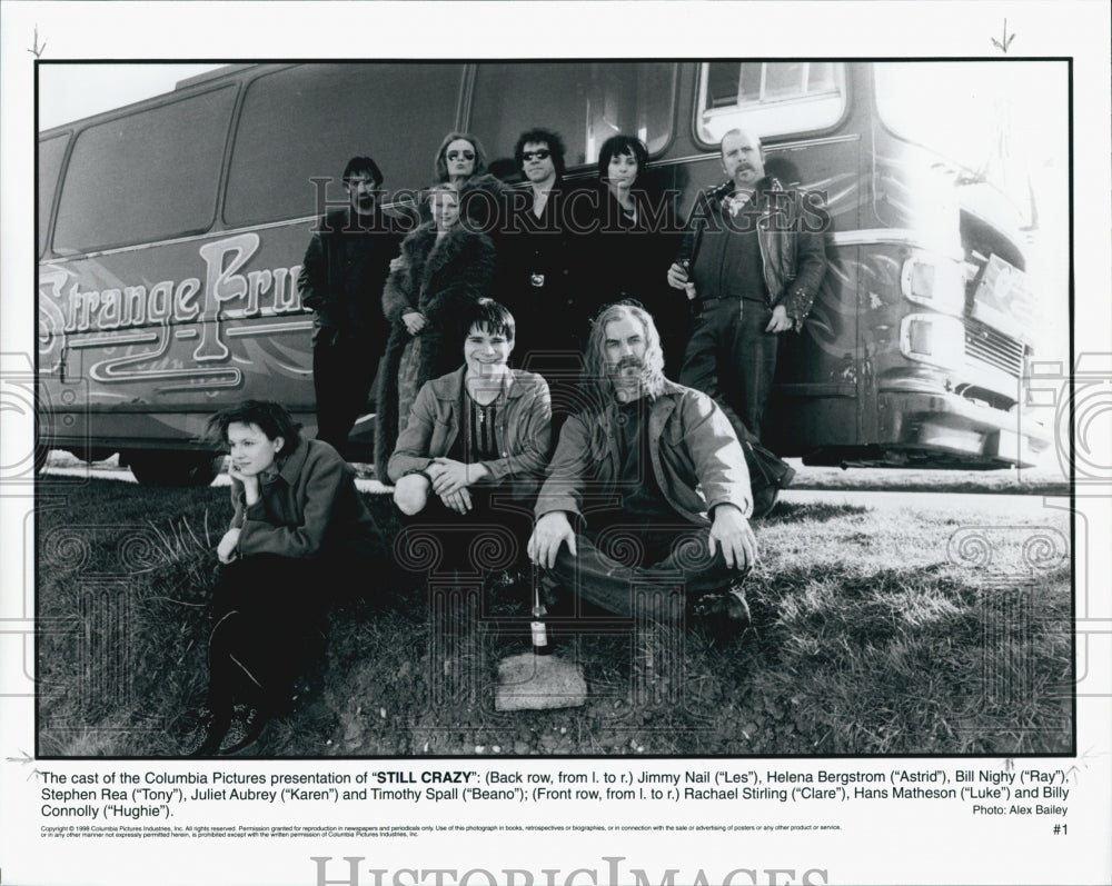 1998 Press Photo Jimmy Nail, Helena Bergstrom, And Bill Nighy In "Still Crazy" - Historic Images