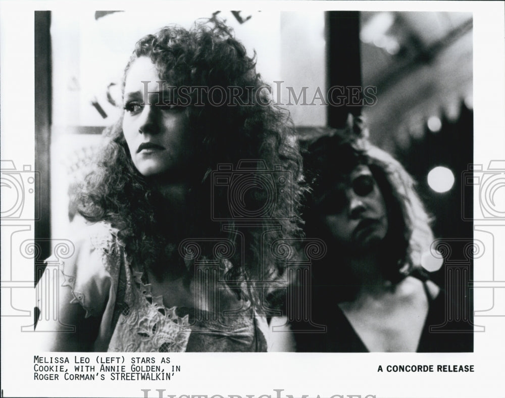 1985 Press Photo Melissa Leo in Roger Corman's film Streetwalkin' - Historic Images