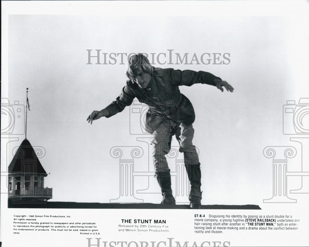 1980 Press Photo Movie The Stunt Man Stars Actor Steve Railsback as Stunt Double - Historic Images