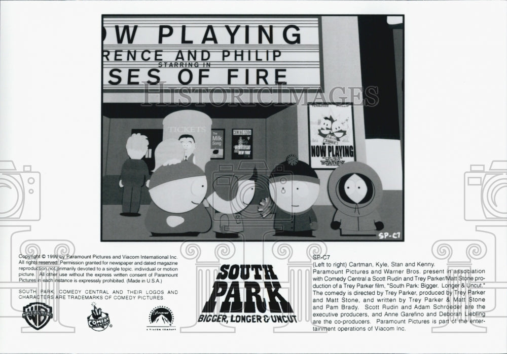 1999 Press Photo Scene from "South Park: Bigger, Longer, & Uncut" Film - Historic Images
