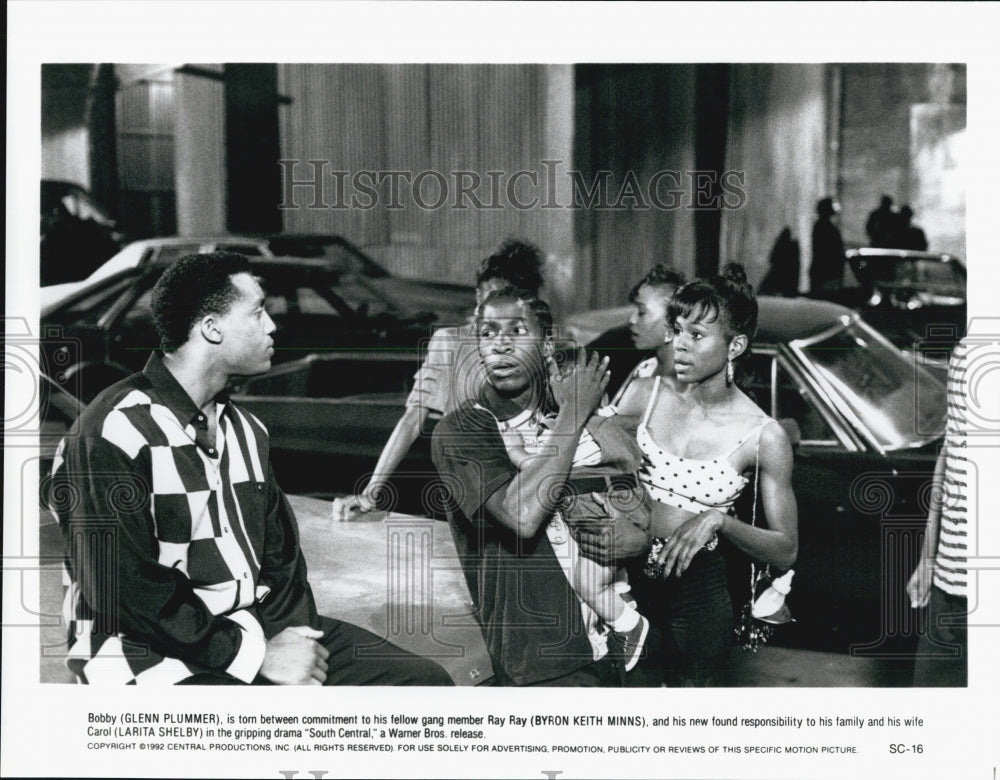 1992 Press Photo South Central Stars Actors Glenn Plummer and Byron Keith Minns - Historic Images