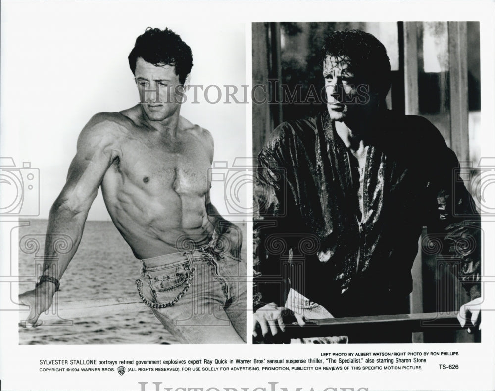1994 Press Photo Actor Sylvester Stallone in Warner Bros. The Specialist - Historic Images