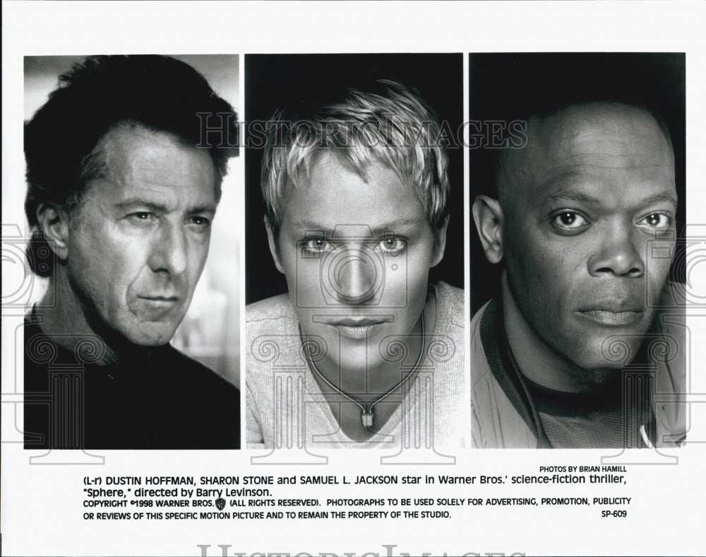 1998 Press Photo Actor Dustin Hoffman Actress Sharon Stone AQctor Samuel L. - Historic Images