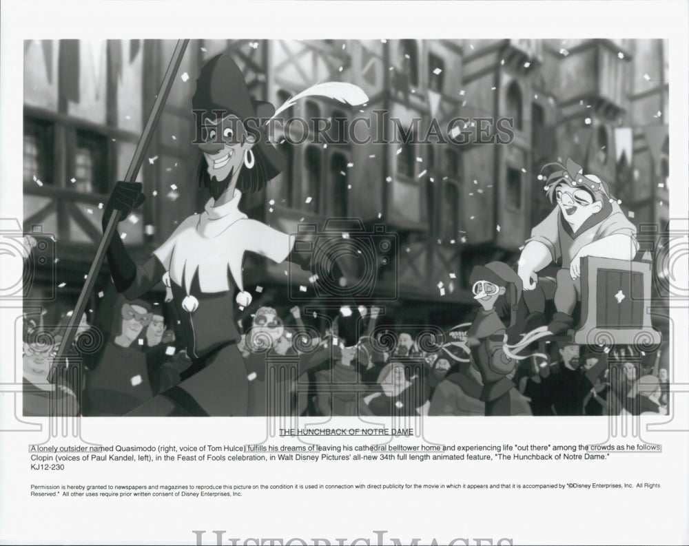 1996 Press Photo Walt Disney's The Hunchback Of Notre Dame Tom Hulce Paul Kandel - Historic Images
