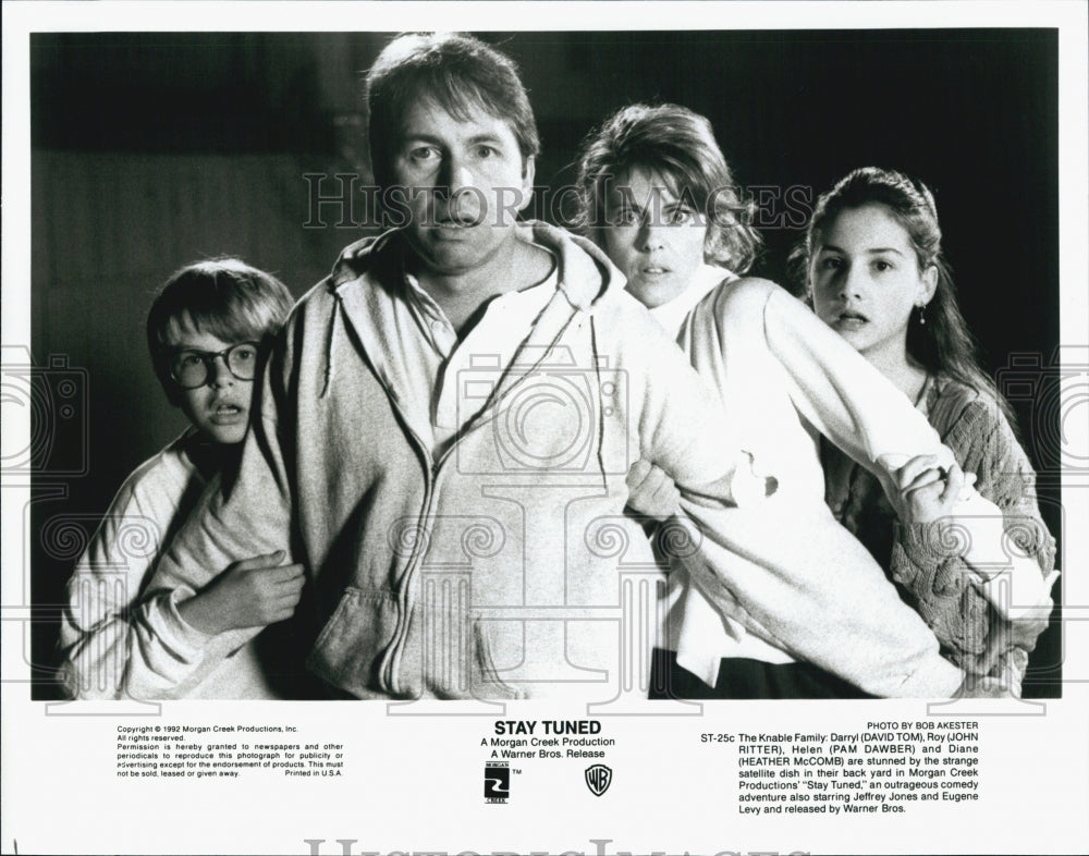 1992 Press Photo Pam Dawber & John Ritter ,David Tom,H McComb"Stay Tuned" - Historic Images