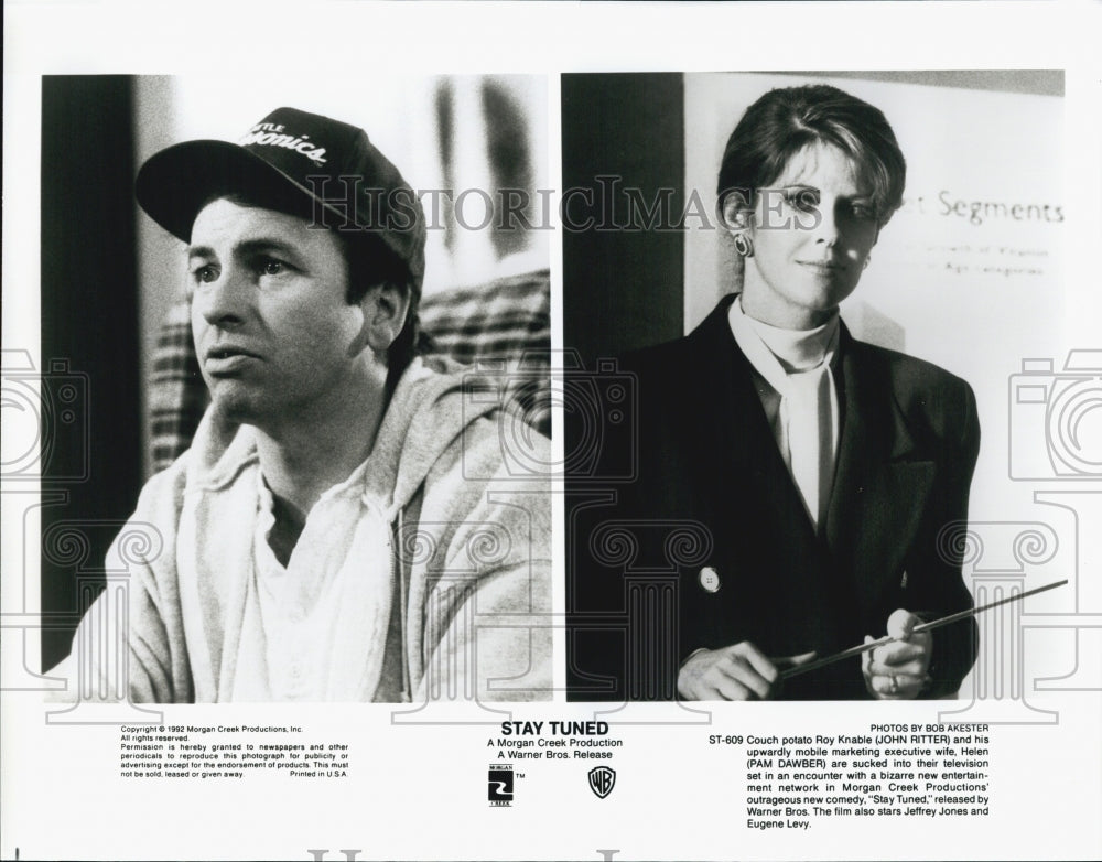 1992 Press Photo Pam Dawber & John Ritter "Stay Tuned" - Historic Images