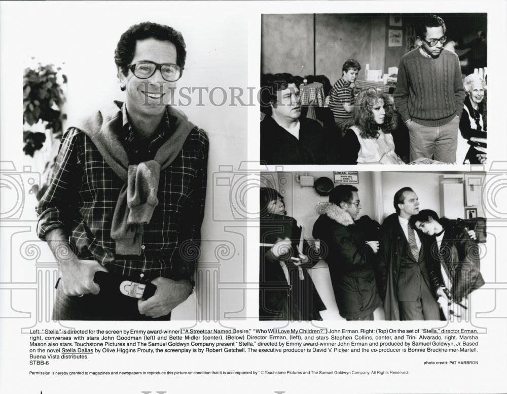 1990 Press Photo Goodman Midler Collins & Alvarado Star In "Stella" - Historic Images