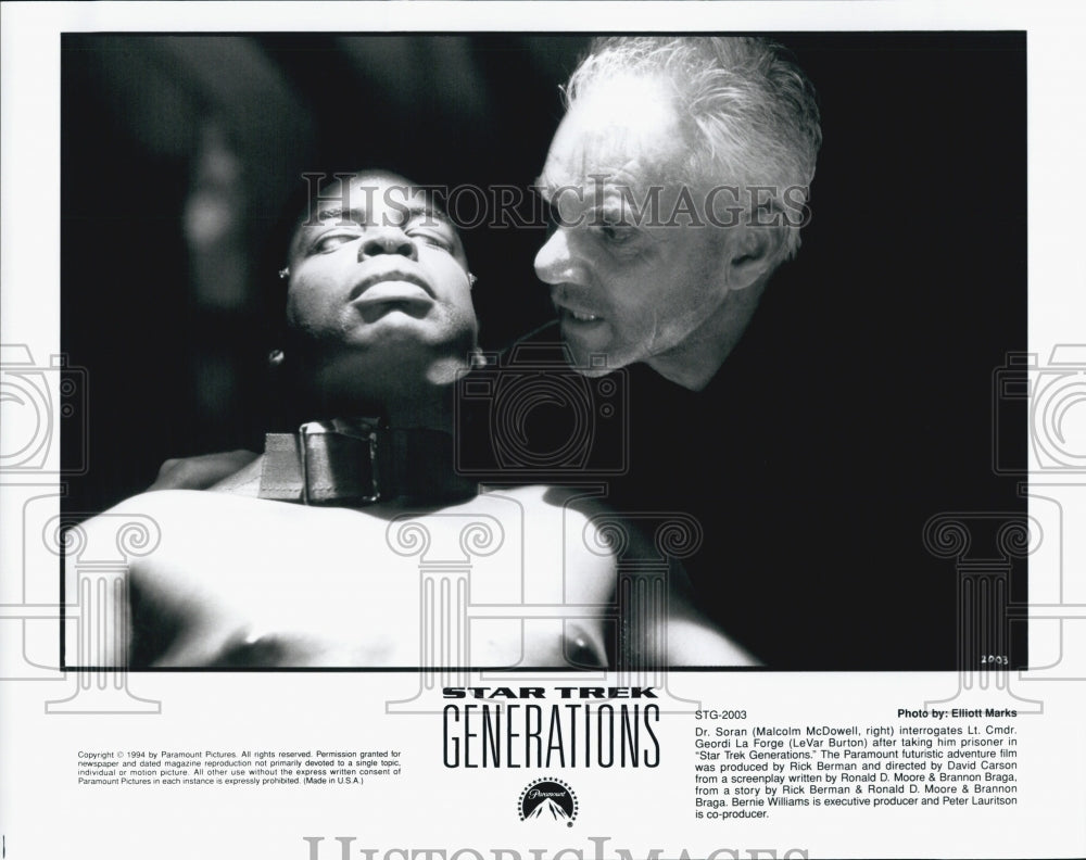1994 Press Photo "Star Trek Generations" M McDowell &  L Burton - Historic Images