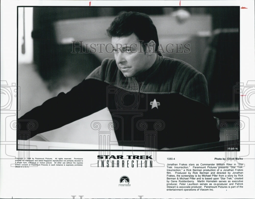 1998 Press Photo Jonathan Frakes in &quot;Star Trek: Insurrection&quot; - Historic Images