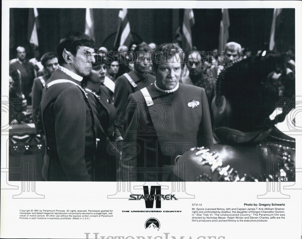 1991 Press Photo "Star Trek VI:The Undiscovered Country" W Shatner,L Nimoy - Historic Images