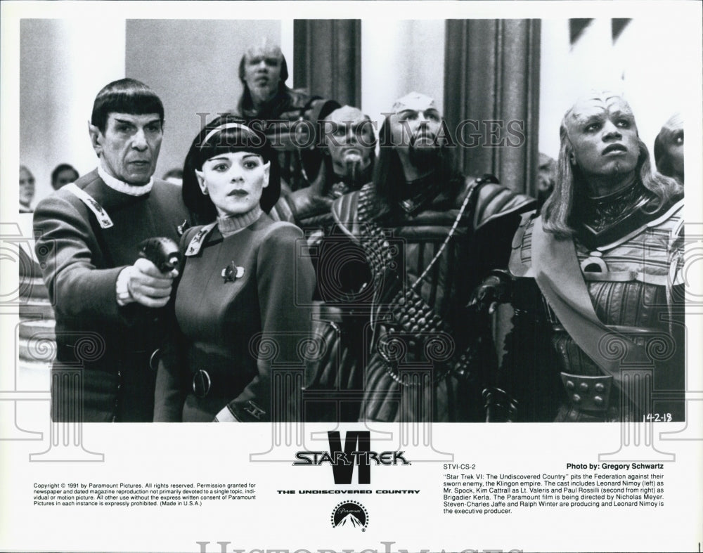 1991 Press Photo "Star Trek VI:The Undiscovered Country" L Nimoy,K Cattrall - Historic Images