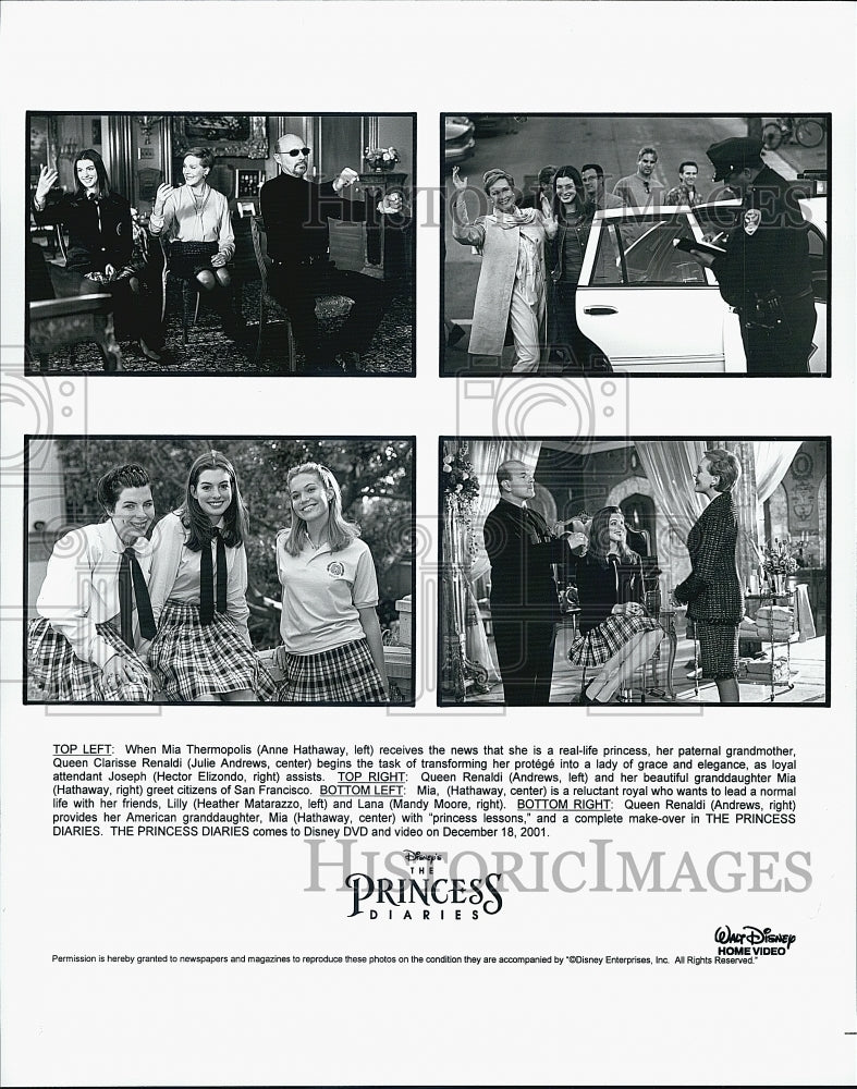 2001 Press Photo Anne Hathaway, Heather Matarazzo in "Princess Diaries" Film - Historic Images