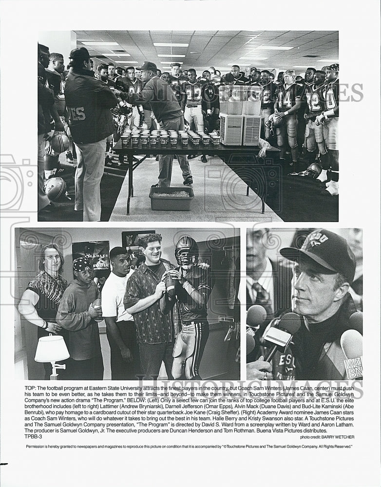 1993 Press Photo James Caan and the cast of the film The Program - DFPG60257 - Historic Images