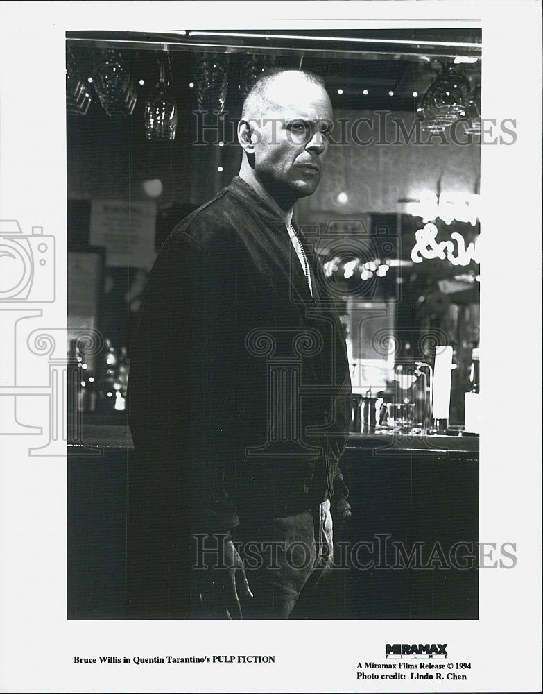 1994 Press Photo Actor Bruce Willis in Quentin Tarantino's "Pulp Fiction" Film - Historic Images