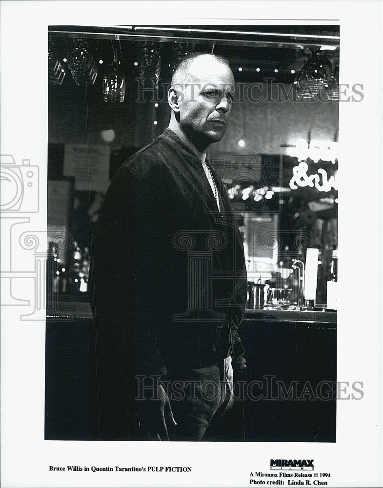 1994 Press Photo Actor Bruce Willis in Quentin Tarantino's "Pulp Fiction" Film - Historic Images
