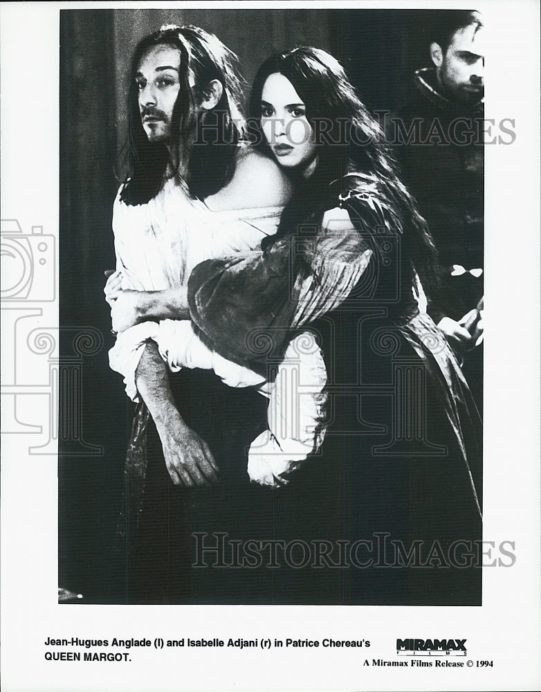 1994 Press Photo Jean-Hugues Anglade And Isabelle Adjani In Movie &quot;Queen Margot&quot; - Historic Images