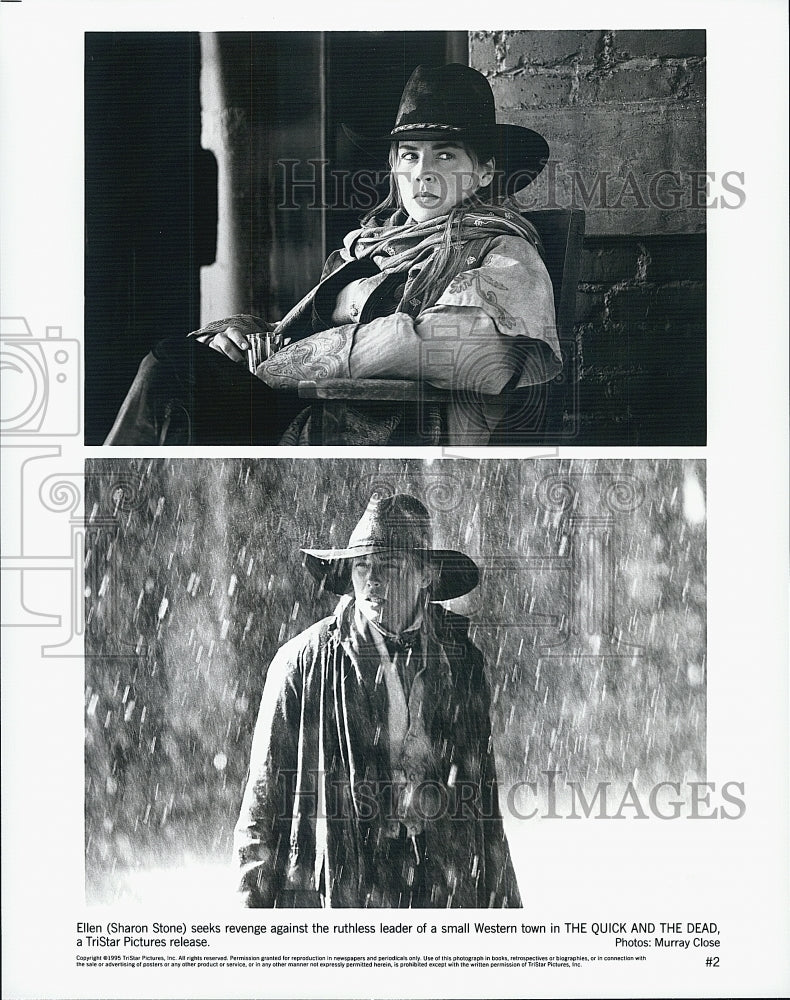 1995 Press Photo Actress Sharon Stone In Movie &quot;The Quick And The Dead&quot; - Historic Images