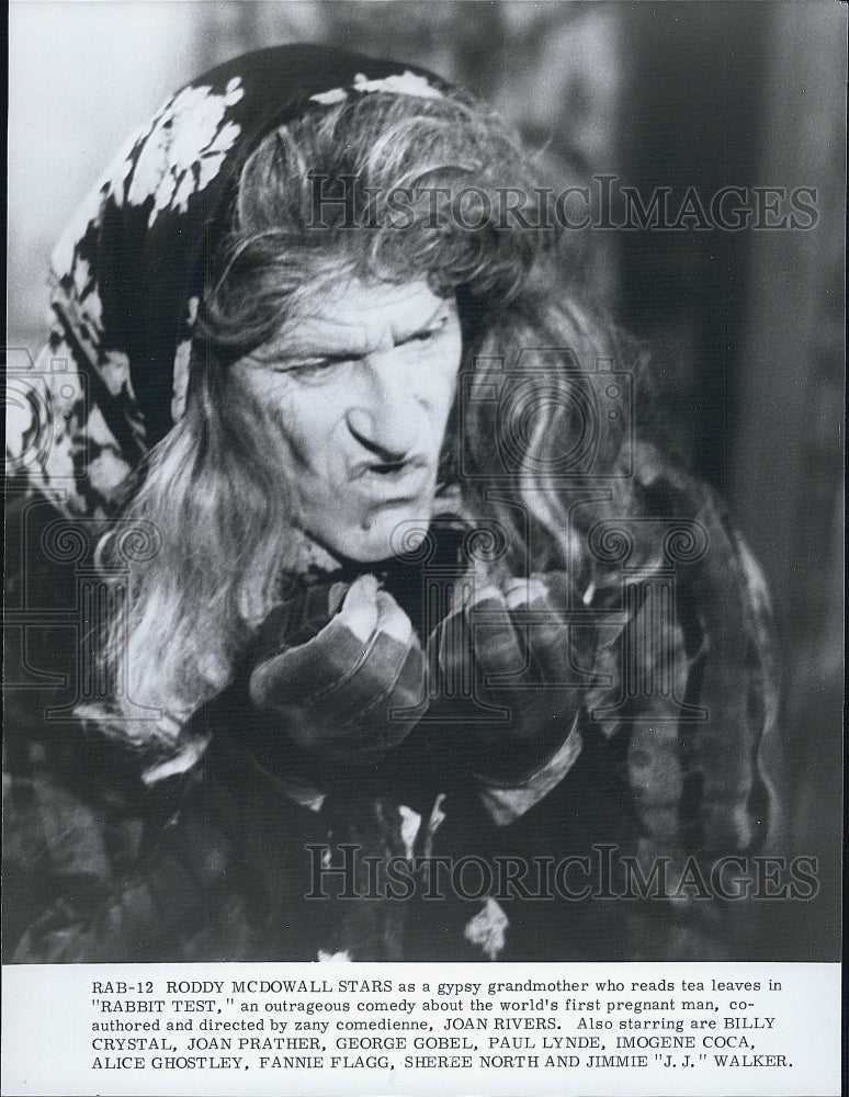 1978 Press Photo Roddy McDowall Stars in "Rabbit Test" Directed By Joan Rivers - Historic Images