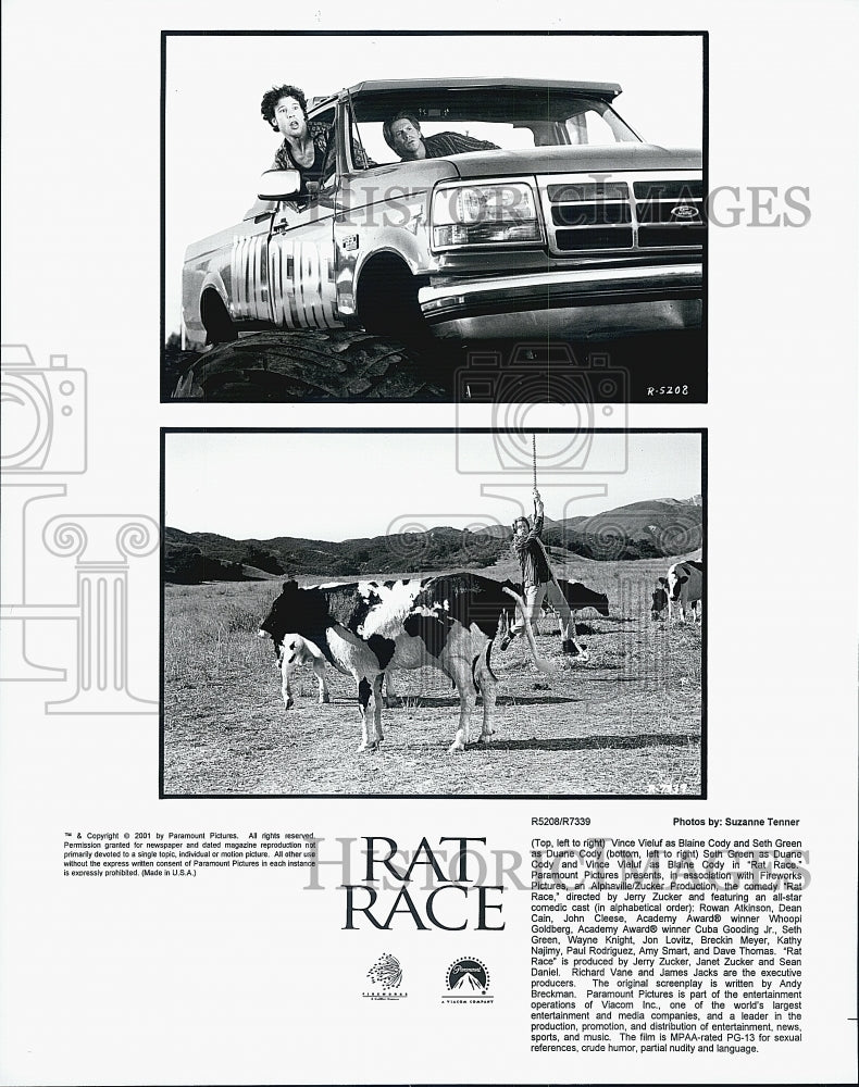 2001 Press Photo Vince Vieluf and Seth Green in "Rat Race" - Historic Images
