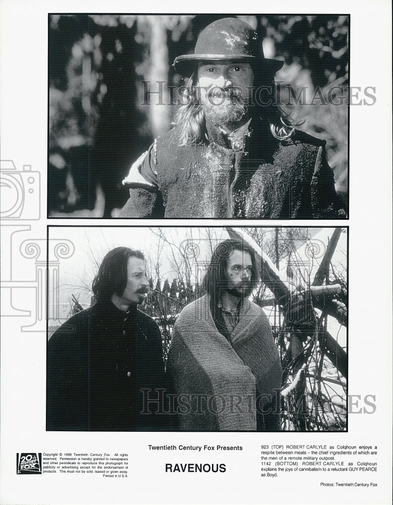 1999 Press Photo Robert Carlyle and Guy Pearce in "Ravenous" - Historic Images