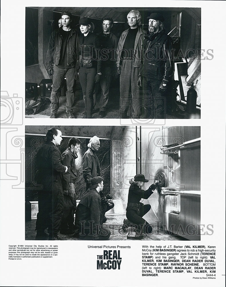 1993 Press Photo Val Kilmer Kim Basinger Terence Stamp Dean Rader Duval Raynor - Historic Images