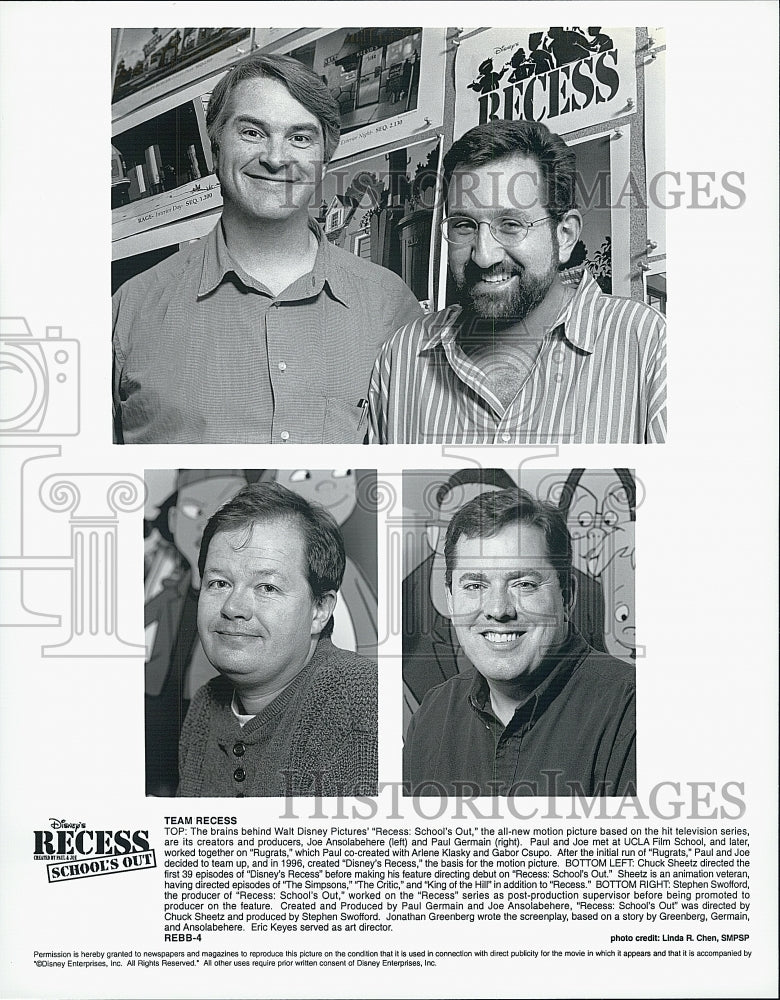 2001 Press Photo Disney's "Recess School's Out" Joe Ansolabehere,Paul Germain - Historic Images