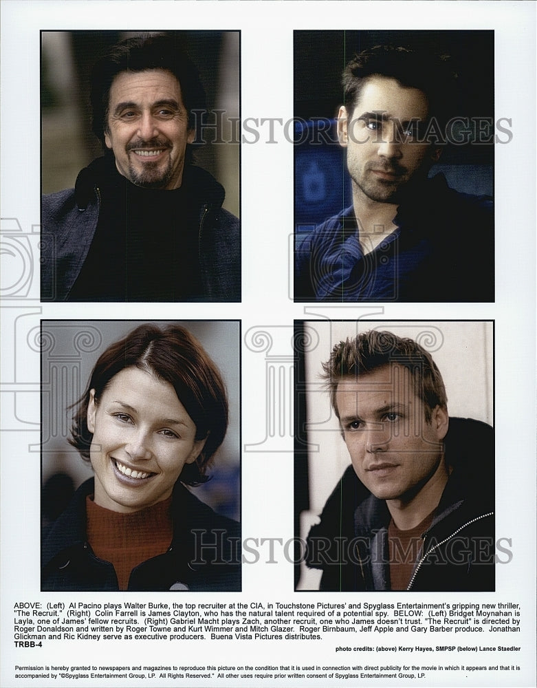 Press Photo Al Pacino Colin Farrell Bridge Moynahan Gabriel Macht "The Recruit" - Historic Images