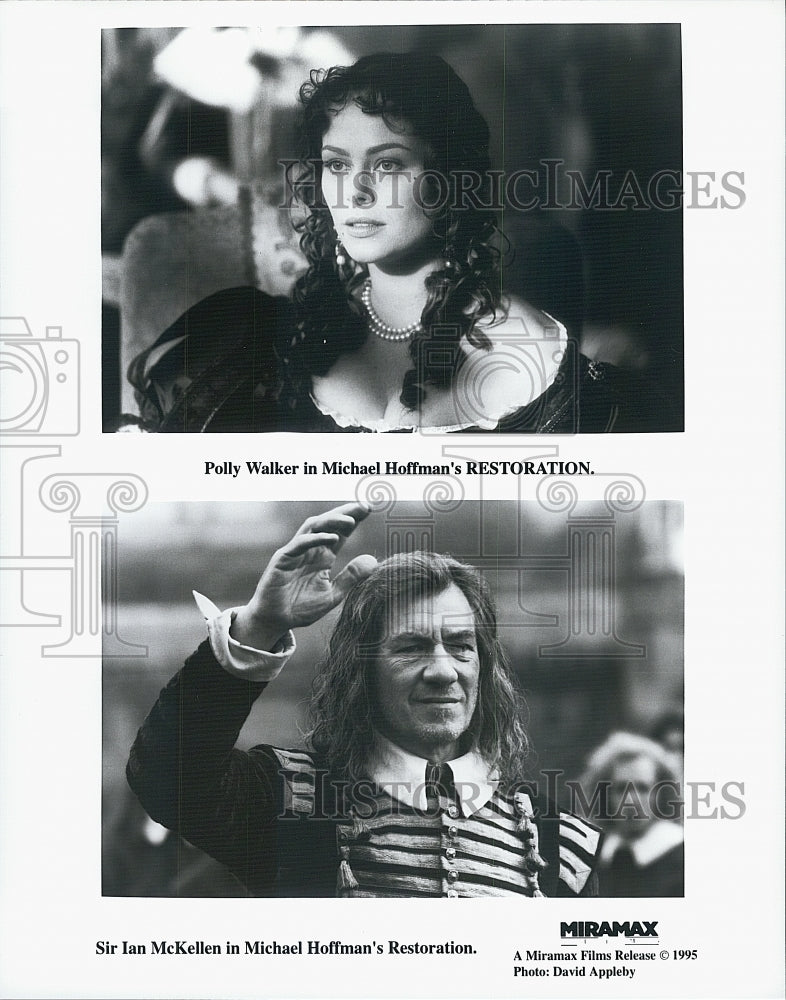 1995 Press Photo Sir Ian McKellan&amp; Polly Walker  in &quot;Restoration&quot; - Historic Images