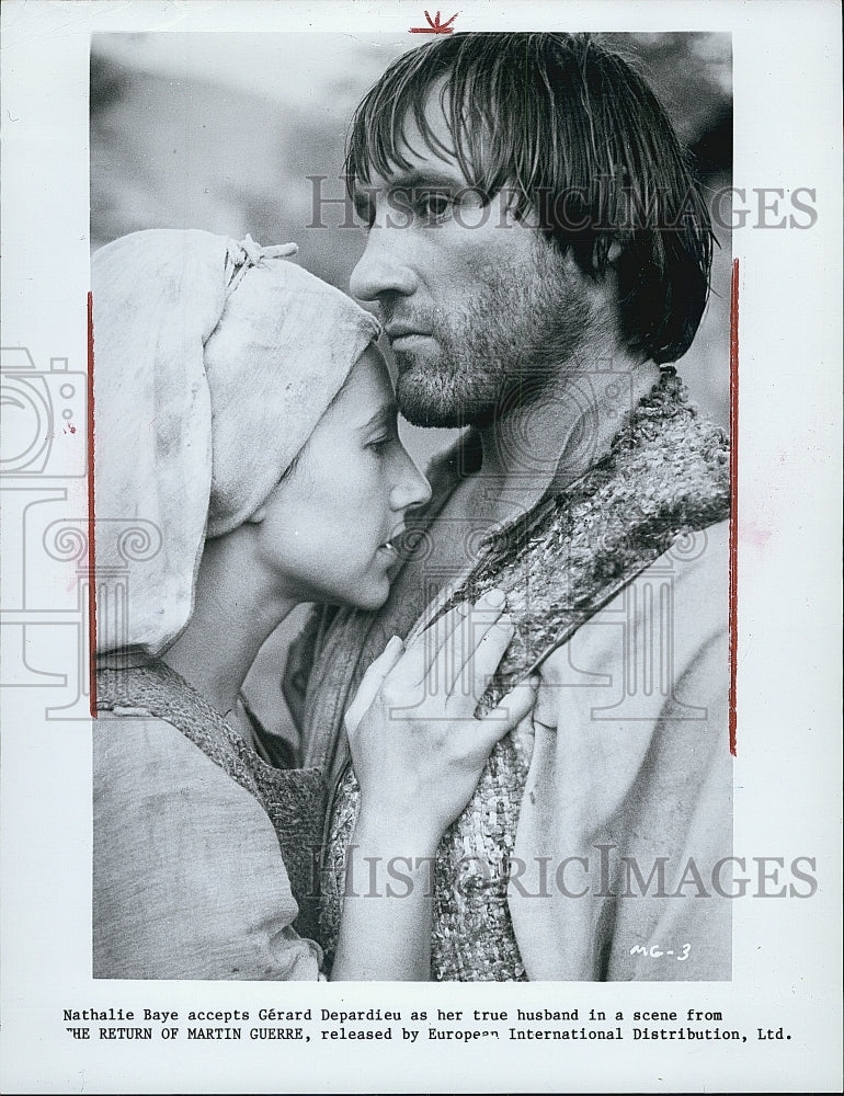 1982 Press Photo Nathalie Baye and Gerard Depardieu in "The Return of Martin Gue - Historic Images