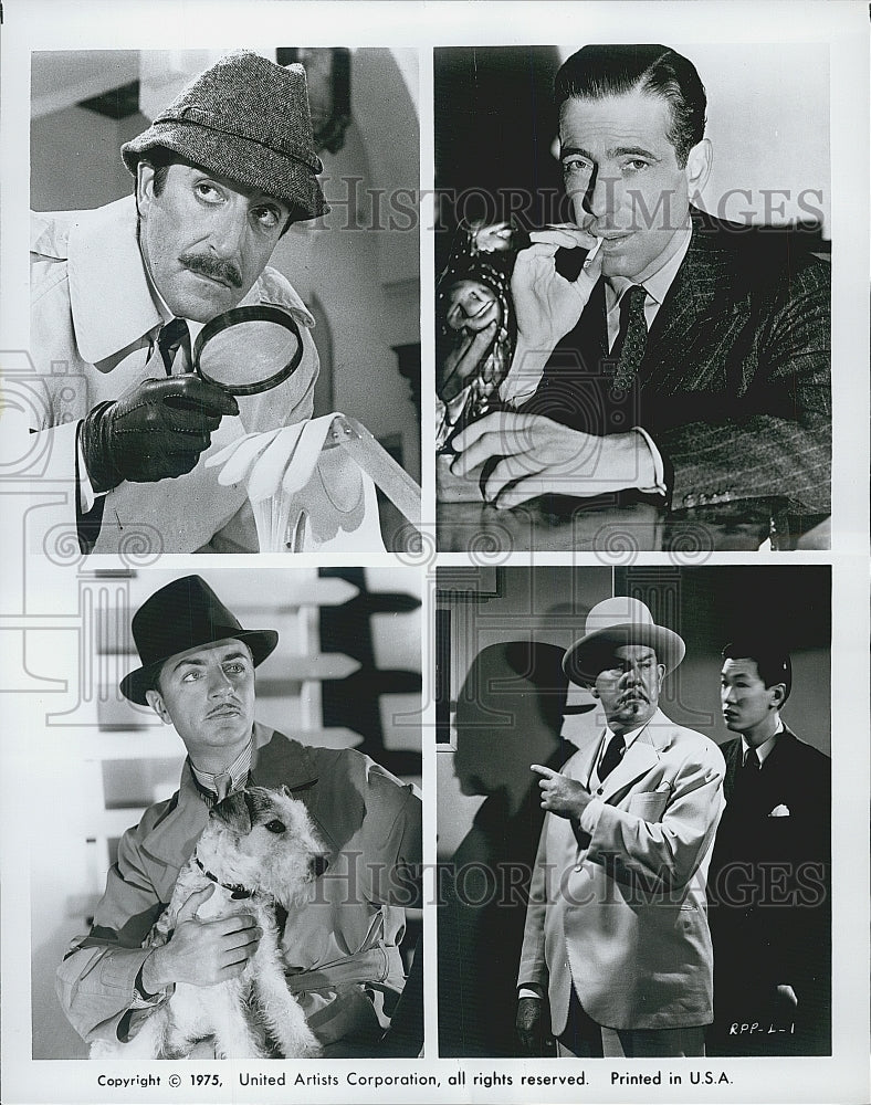 1975 Press Photo Peter Sellers Humphrey Bogart Actors - Historic Images