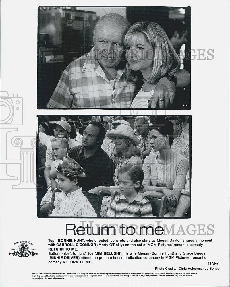 2000 Press Photo Bonnie Hunt Carol O"Connor Belushi Driver Actors "Return to Me" - Historic Images