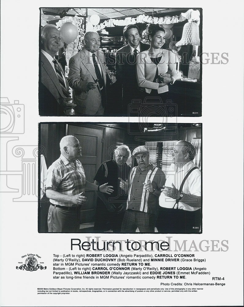 2000 Press Photo Loggia  O'Connor Driver Jones Bronder Duchovny "Return to Me" - Historic Images