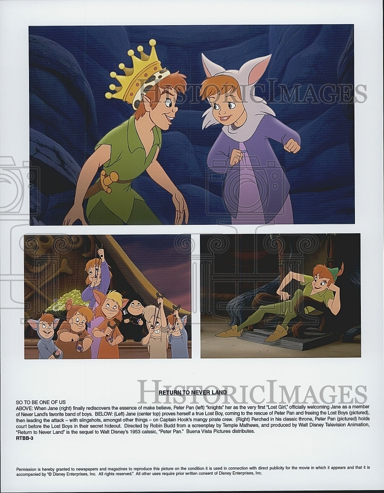 2002 Press Photo Disney's "Return To Never Land" with Peter Pan - Historic Images