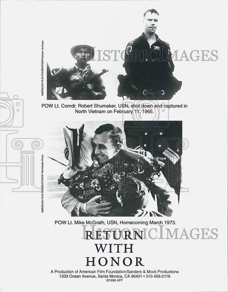 1999 Press Photo Robert Schmacher & Mike McGrath Subject Of "Return with Honor" - Historic Images
