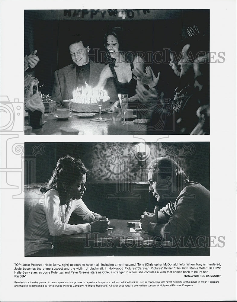 1996 Press Photo  &quot;The Rich Mans Wife&quot; Halle Berry,Chris McDonald,P Greene - Historic Images