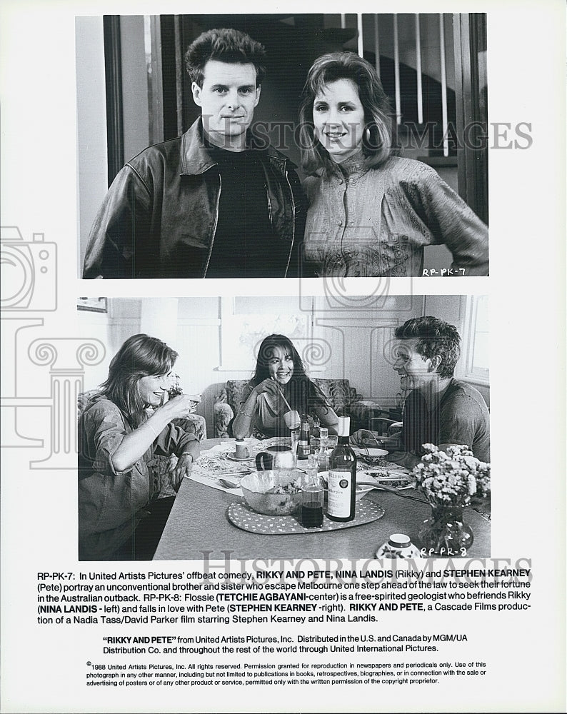 1988 Press Photo "Rikky and Pete" Nina Landis,Stephen Kearney,T Agbayani - Historic Images
