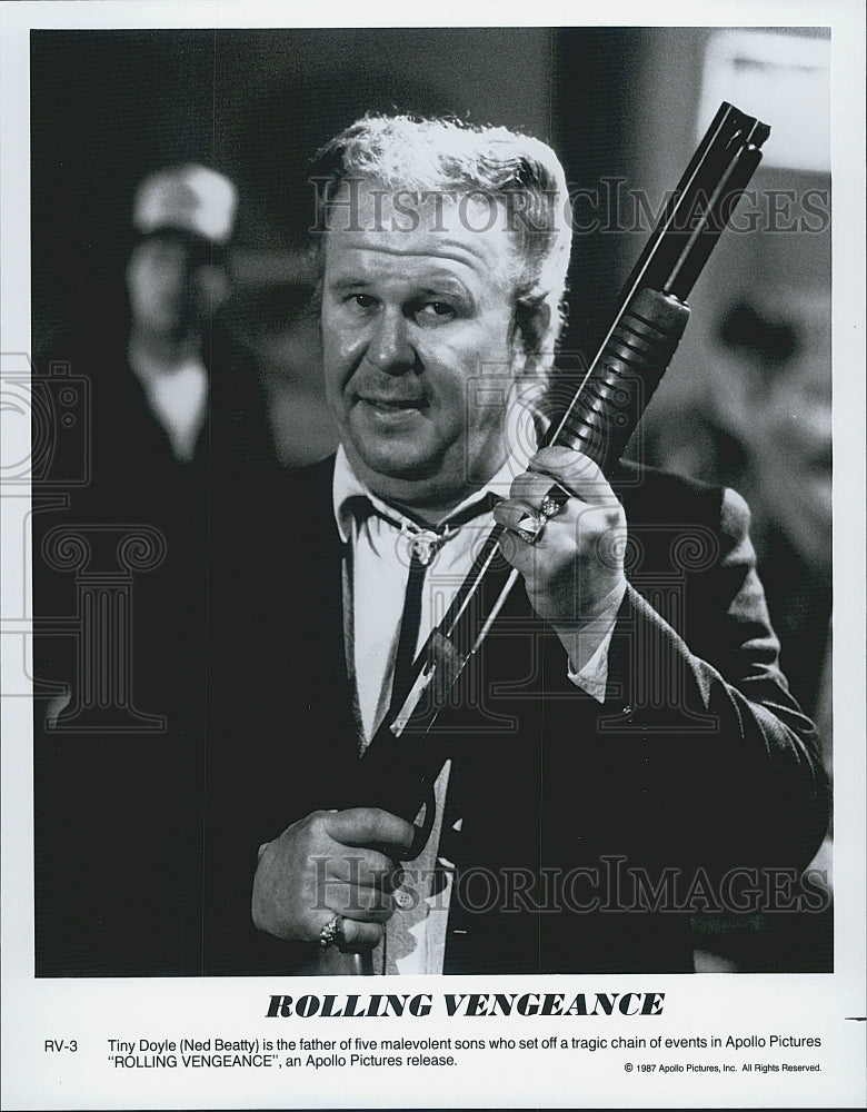 1987 Press Photo Ned Beatty Actor Star &quot;Rolling Vengeance&quot; - Historic Images