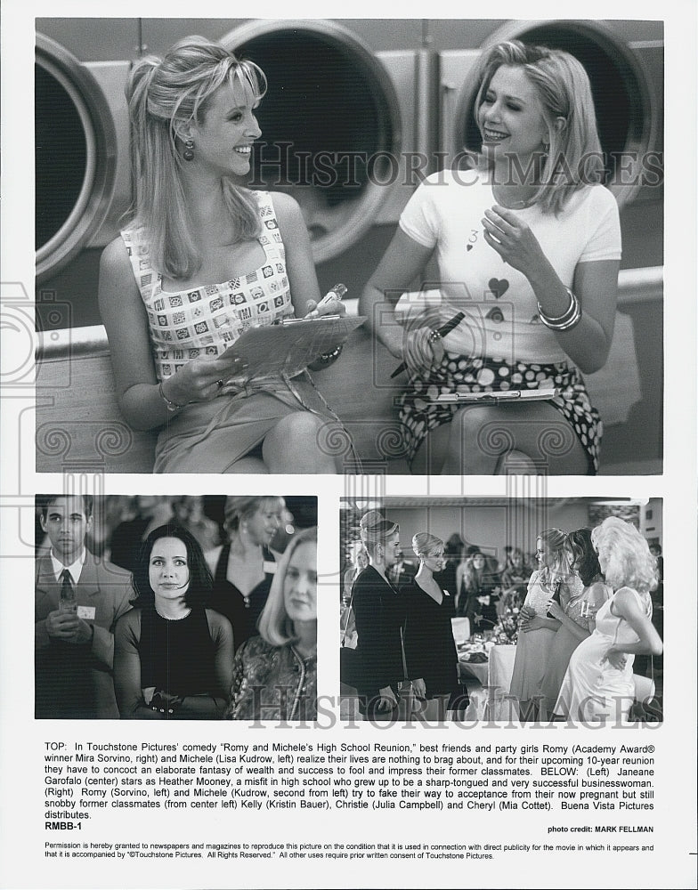 1997 Press Photo Lisa Kudrow, Mia Sorvino "Romy & Michele's High School Reunion" - Historic Images