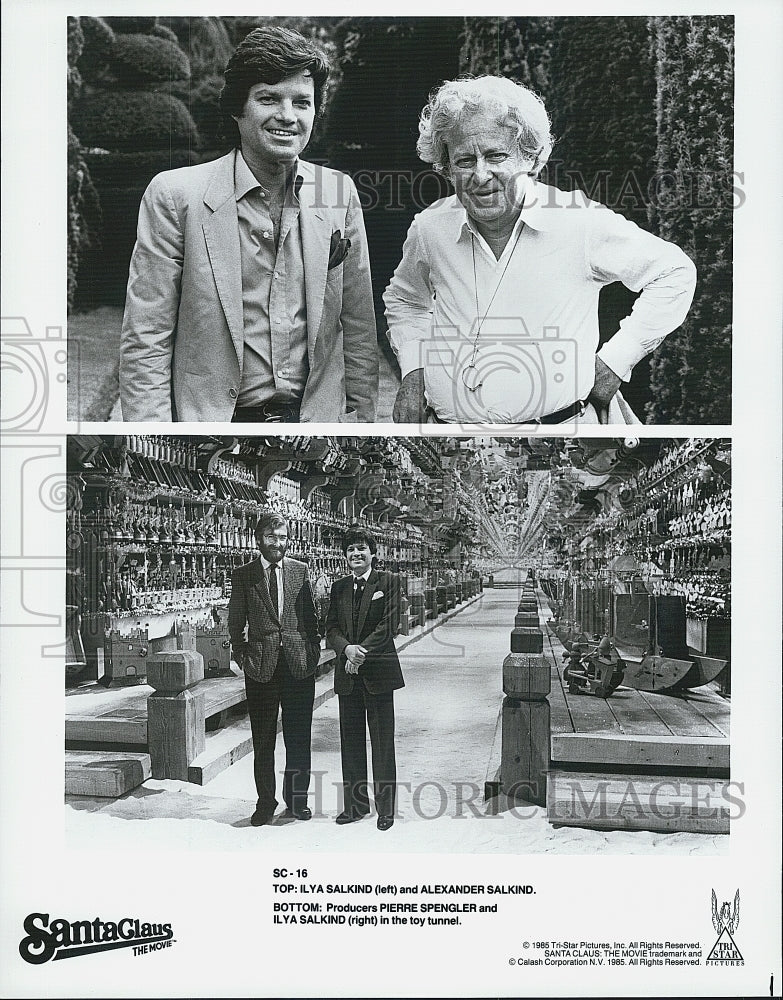 1985 Press Photo Ilya Salkind And Alexander Salkind In "Santa Claus The Movie" - Historic Images