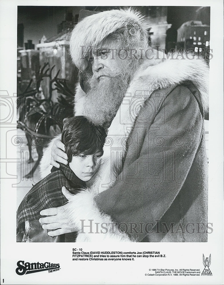 1985 Press Photo Christian Fitzpatrick, David Huddleston in "Santa Claus: Movie" - Historic Images