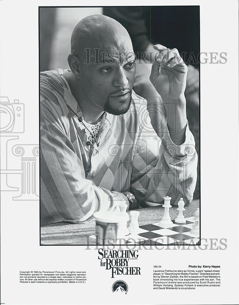 1993 Press Photo Actor Laurence Fishburne in "Searching for Bobby Fischer" Film - Historic Images