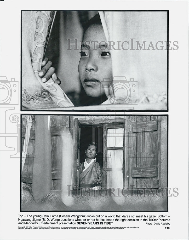 1997 Press Photo Sonam Wangchuk & B. D. Wong star in "Seven Years in Tibet" - Historic Images