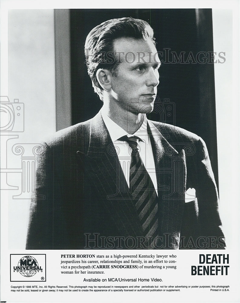 1996 Press Photo Carrie Snodgress & Peter Horton star in "Death Benefit" - Historic Images