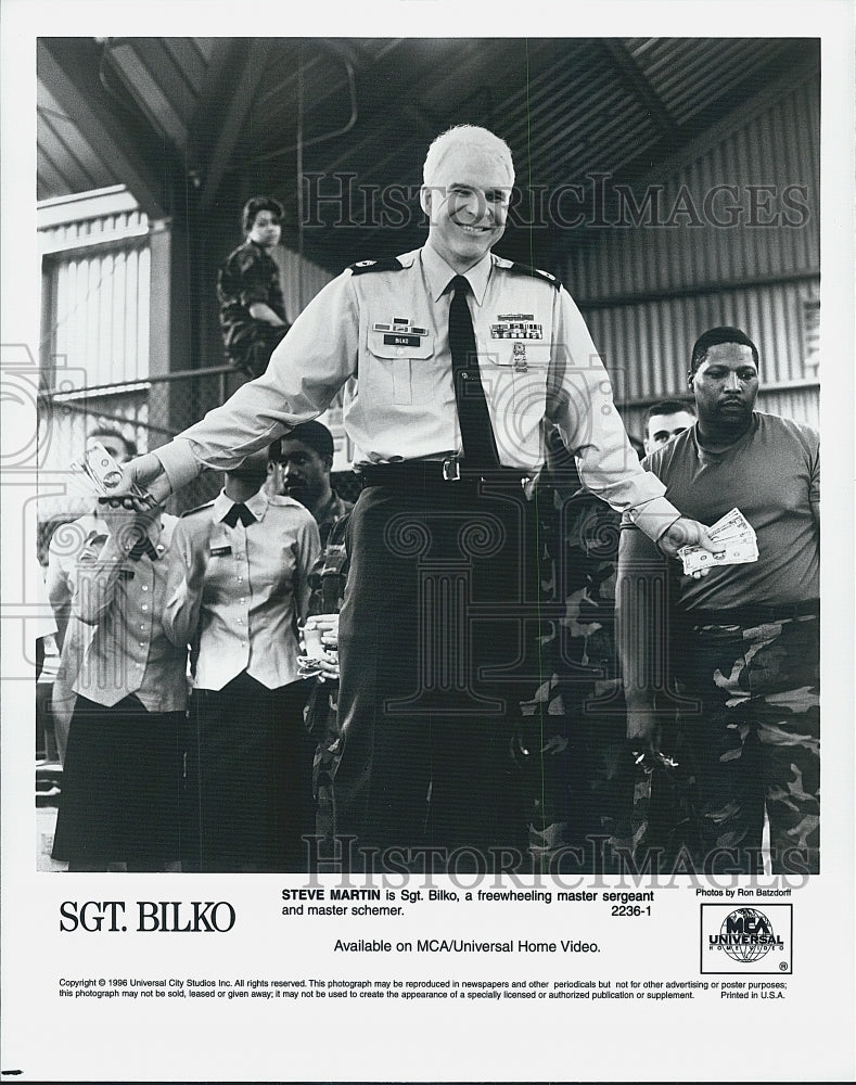 1996 Press Photo Steve Martin stars in &quot;Sgt. Bilko&quot; - Historic Images