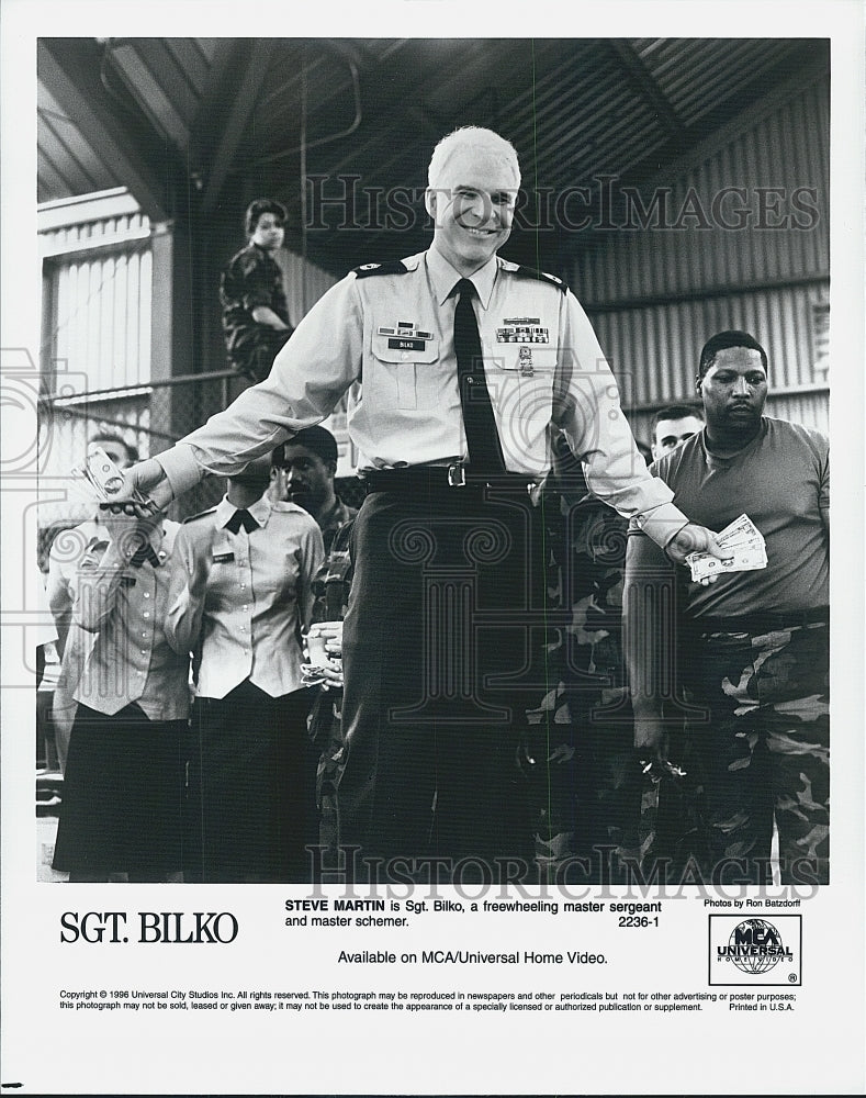 1996 Press Photo Steve Martin stars in "Sgt. Bilko" - Historic Images