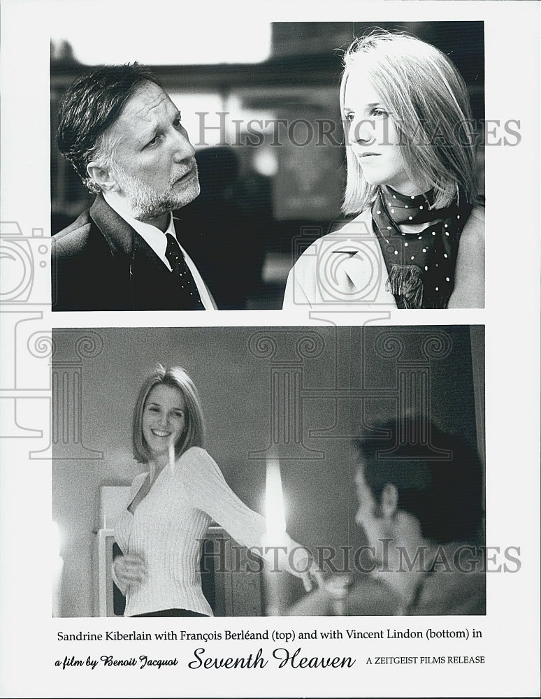 Press Photo Actress Sandrine Kiberlain with Francois Berleand &amp; Vincent Lindon - Historic Images