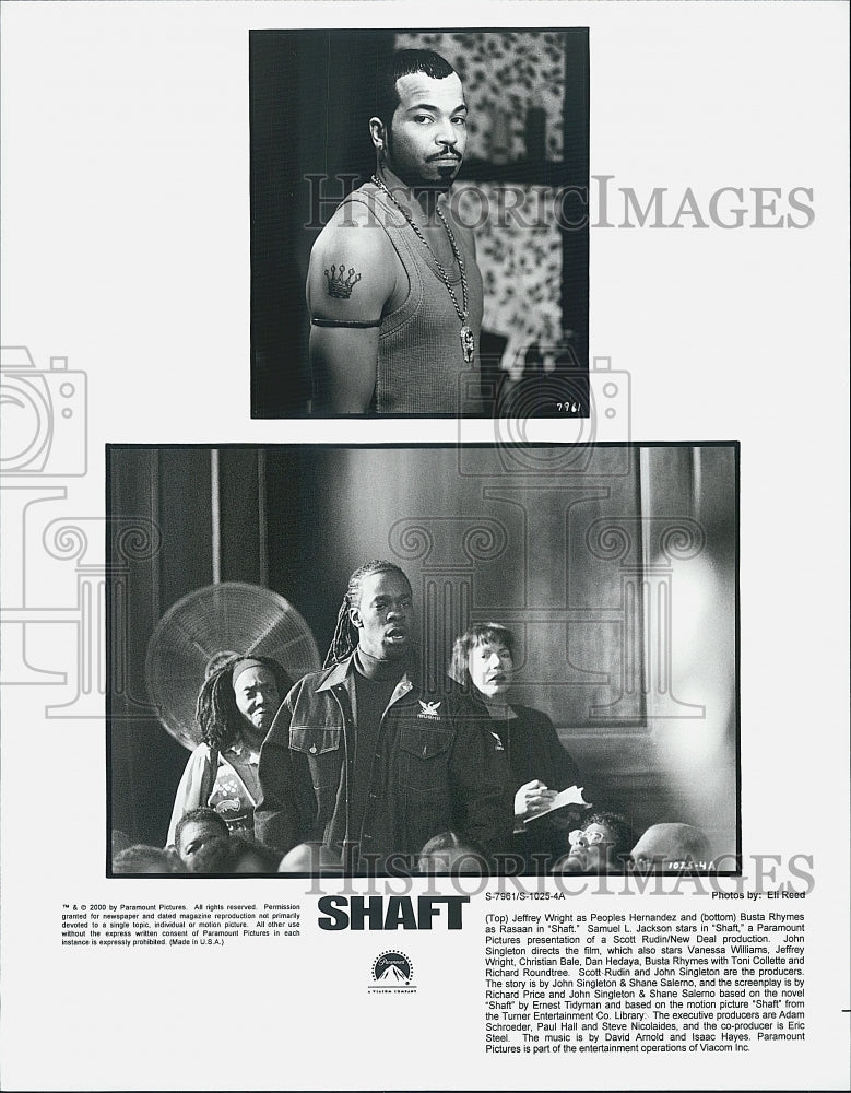 2000 Press Photo Jeffrey Wright &amp; Busta Rhymes star in &quot;Shaft&quot; - DFPG62897 - Historic Images