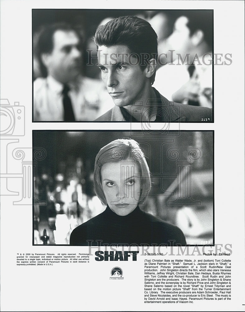 2000 Press Photo Christian Bale &amp; Toni Collette star in &quot;Shaft&quot; - Historic Images