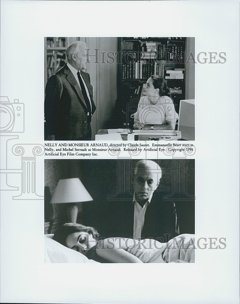 1996 Press Photo Emmanuelle Beart & Michael Serrault, "Nelly & Monsieur Arnaud" - Historic Images